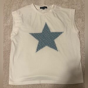 Y2K western sequin star t - shirt M